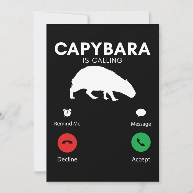 Funny Capybara Humourous Capybaras Invitation (Front)