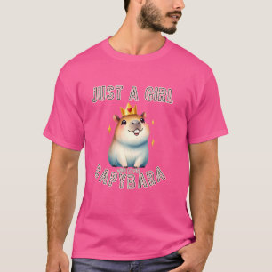 Funny Capybara, Just a Girl, who loves Animal T-Shirt