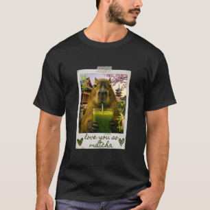 Funny Capybara Love You So Matcha Japan Aesthetic T-Shirt