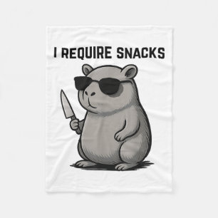 Funny Capybara Lovers Cute Animal Humour I Require Fleece Blanket