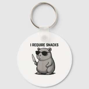Funny Capybara Lovers Cute Animal Humour I Require Key Ring
