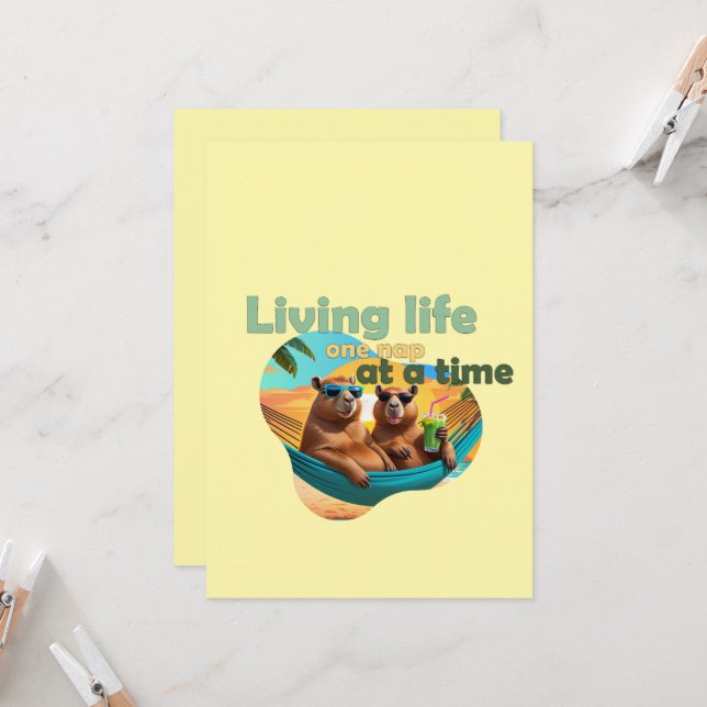 funny capybara lovers gift ,cute capybara ,don’t w invitation (Front/Back In Situ)