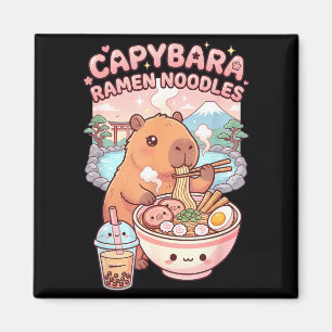Funny capybara noodle ramen kawaii capybara eating magnet