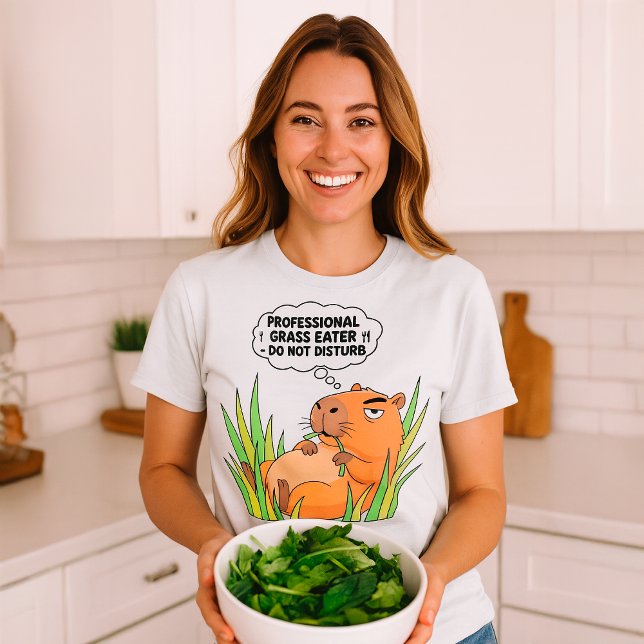 Funny Capybara “Professional Grass Eater  T-Shirt (Creator Uploaded)