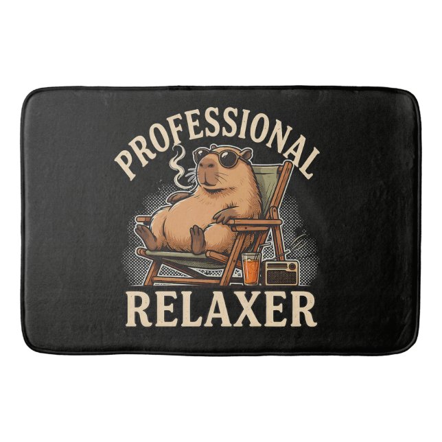 Funny Capybara Professional Relaxer Bath Mat (Front)