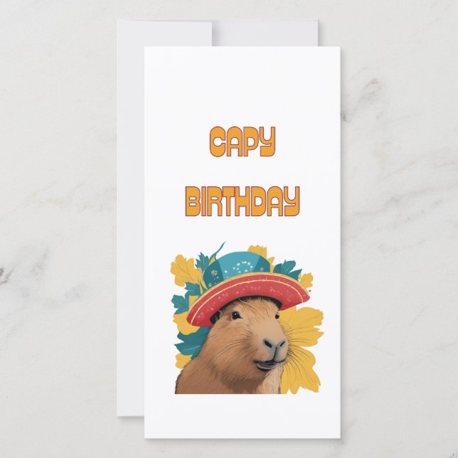 Funny Capybara Pun Birthday Card (Front)