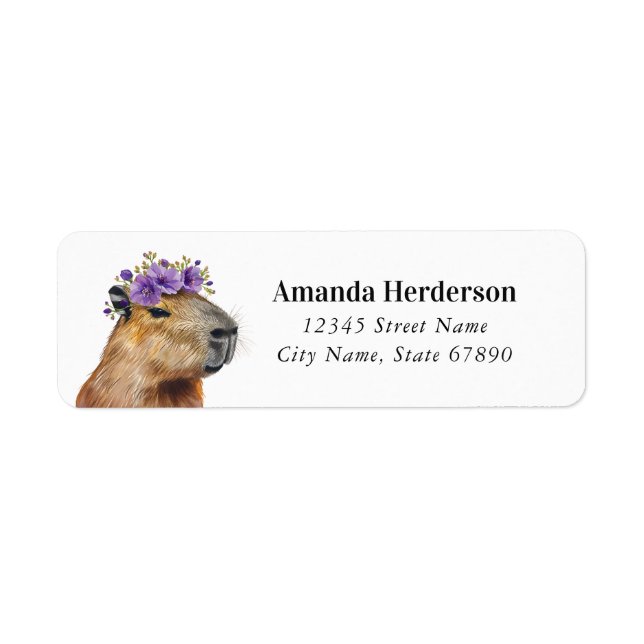 Funny Capybara Return Address Labels (Front)