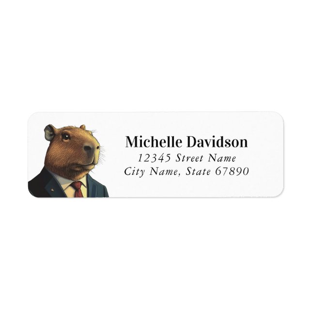 Funny Capybara Return Address Labels (Front)