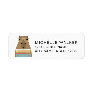 Funny Capybara Return Address Labels