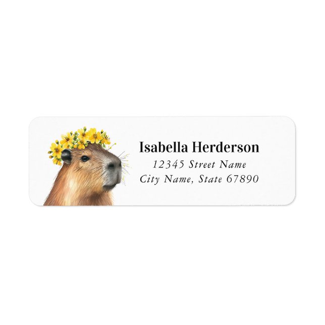Funny Capybara Return Address Labels (Front)