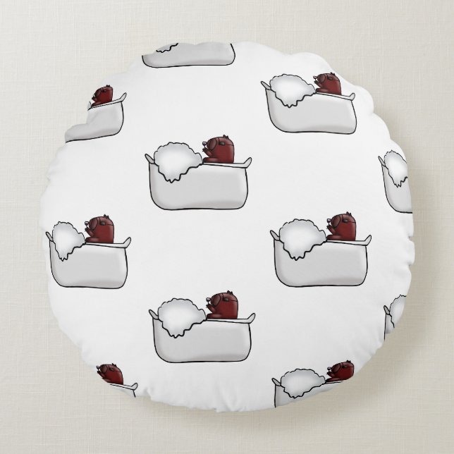 Funny Capybara Round Cushion (Front)