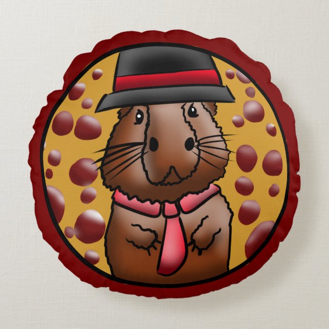 Funny Capybara Round Cushion (Front)