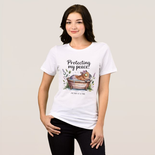 Funny Capybara Self Care Shirt Protecting My Peace (Front Full)