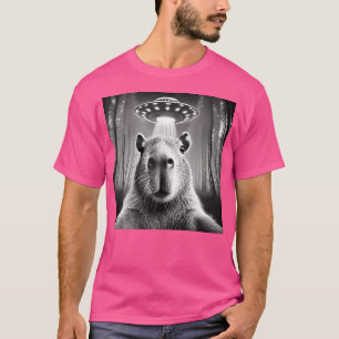 Funny Capybara Selfie Ufos Alien T-Shirt
