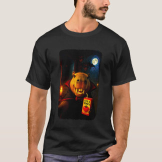 Funny Capybara Selfie Vampire Count with Tomato Ju T-Shirt