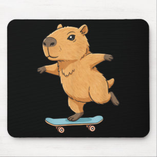 Funny Capybara Skater Skateboard Ballerina Zoo Boy Mouse Mat