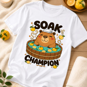 Funny Capybara Soak Champion Yuzu Bath T-Shirt