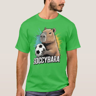Funny Capybara Soccer Fan Cute Animal Sports Lover T-Shirt
