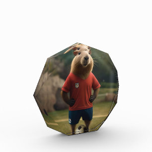 Funny Capybara Soccer Player, Photo Block
