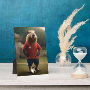 Funny Capybara Soccer Player,  Plaque
