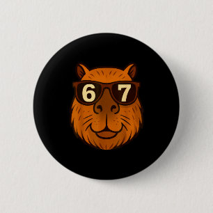Funny Capybara Sungles 67 Six Seven Meme  6 Cm Round Badge