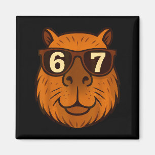 Funny Capybara Sungles 67 Six Seven Meme Magnet