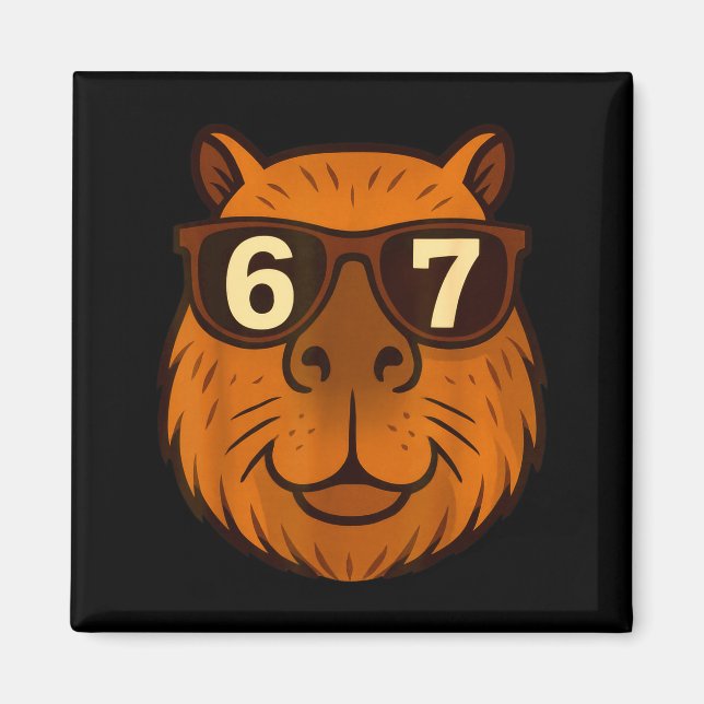 Funny Capybara Sungles 67 Six Seven Meme  Magnet (Front)