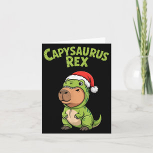 Funny Capybara T-rex Costume Christmas Kids Boys Card