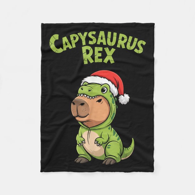 Funny Capybara T-rex Costume Christmas Kids Boys  Fleece Blanket (Front)