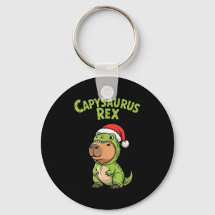 Funny Capybara T-rex Costume Christmas Kids Boys Key Ring