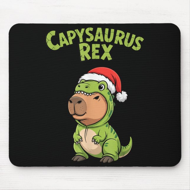Funny Capybara T-rex Costume Christmas Kids Boys  Mouse Mat (Front)
