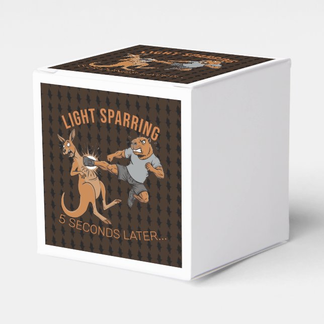 Funny Capybara vs Kangaroo Light Sparring MMA Meme Favour Box (Front Side)