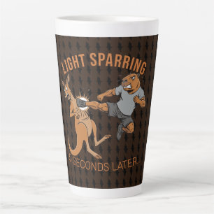 Funny Capybara vs Kangaroo Light Sparring MMA Meme Latte Mug