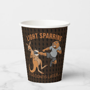 Funny Capybara vs Kangaroo Light Sparring MMA Meme Paper Cups