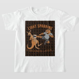 Funny Capybara vs Kangaroo Light Sparring MMA Meme T-Shirt