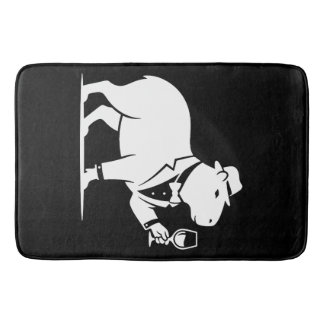 Funny Capybara Wineglass Minimalist Modern Bath Mat