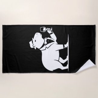 Funny Capybara Wineglass Minimalist Modern Beach Towel