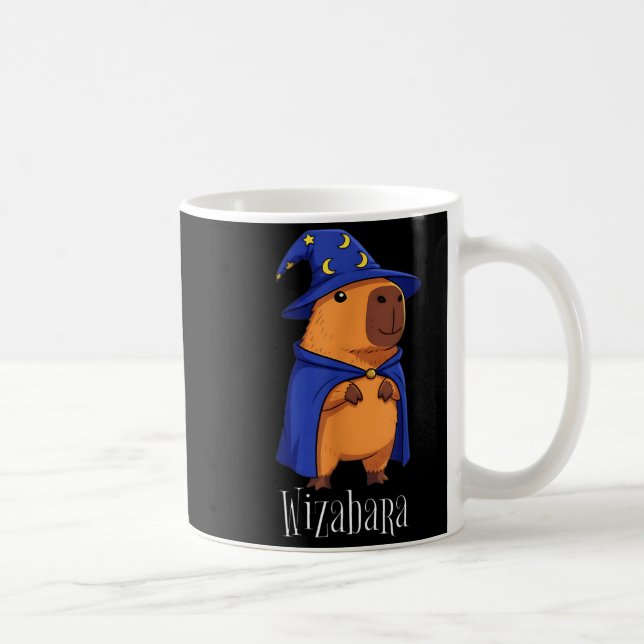 Funny Capybara Wizard Costume Wizabara Graphic Kid Coffee Mug (Right)