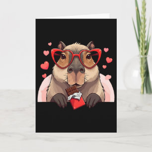 Funny Capybyra Heart Chocolate Valentine Womens Me Card