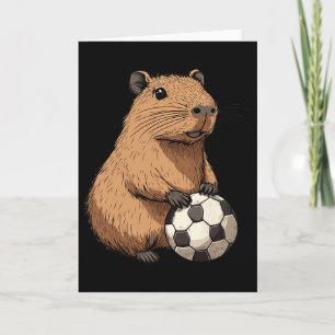 Funny Capybyra Soccer  Card