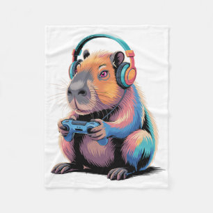 Funny Capyra Gamer Video Gamer Capyra  Fleece Blanket
