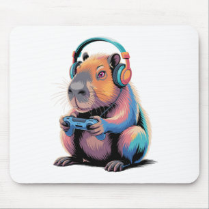 Funny Capyra Gamer Video Gamer Capyra  Mouse Mat