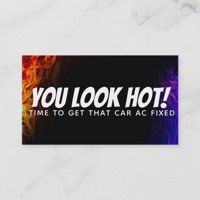 Funny Car AC Repair slogans business Cards (Front)