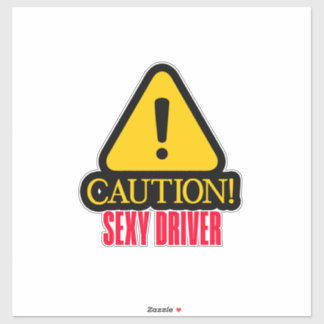Funny Car Bumper Sticker Sign Caution
