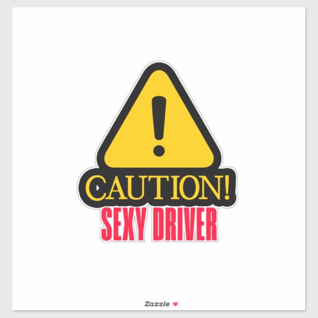 Funny Car Bumper Sticker Sign Caution (Sheet)