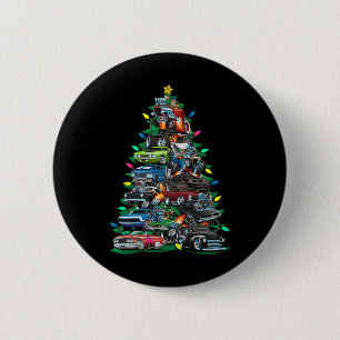 Funny Car Christmas Tree Clic Muscle Cars Tree Lig 6 Cm Round Badge