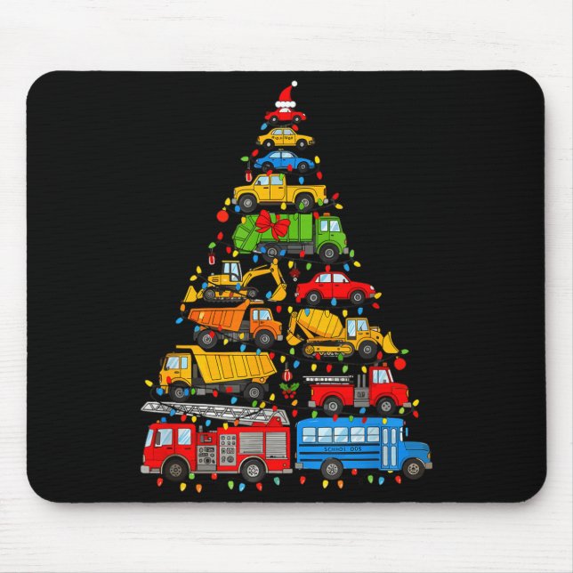 Funny Car Christmas Tree Xmas Light Boys Kids Todd Mouse Mat (Front)