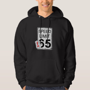 Funny Car Guy Gift - Faster Than Speed Limit Sign Hoodie