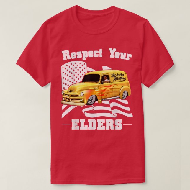 Funny Car Guy - Respect Your Elders Classic Panel  T-Shirt (Design Front)