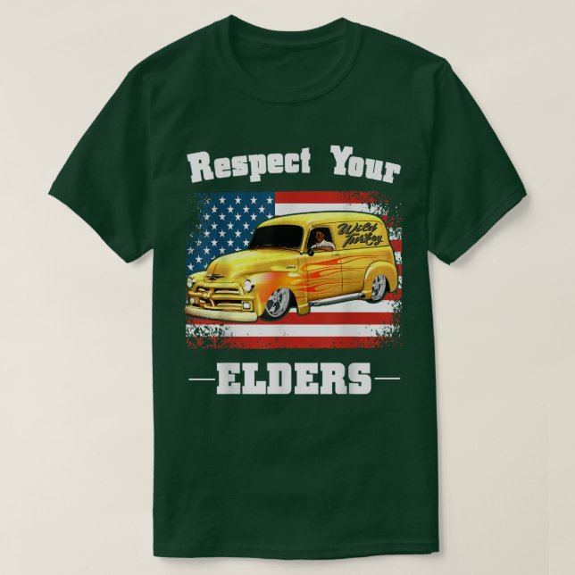 Funny Car Guy - Respect Your Elders Classic Panel  T-Shirt (Design Front)